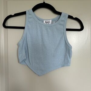 Princess Polly Sky Blue Ribbed Tank